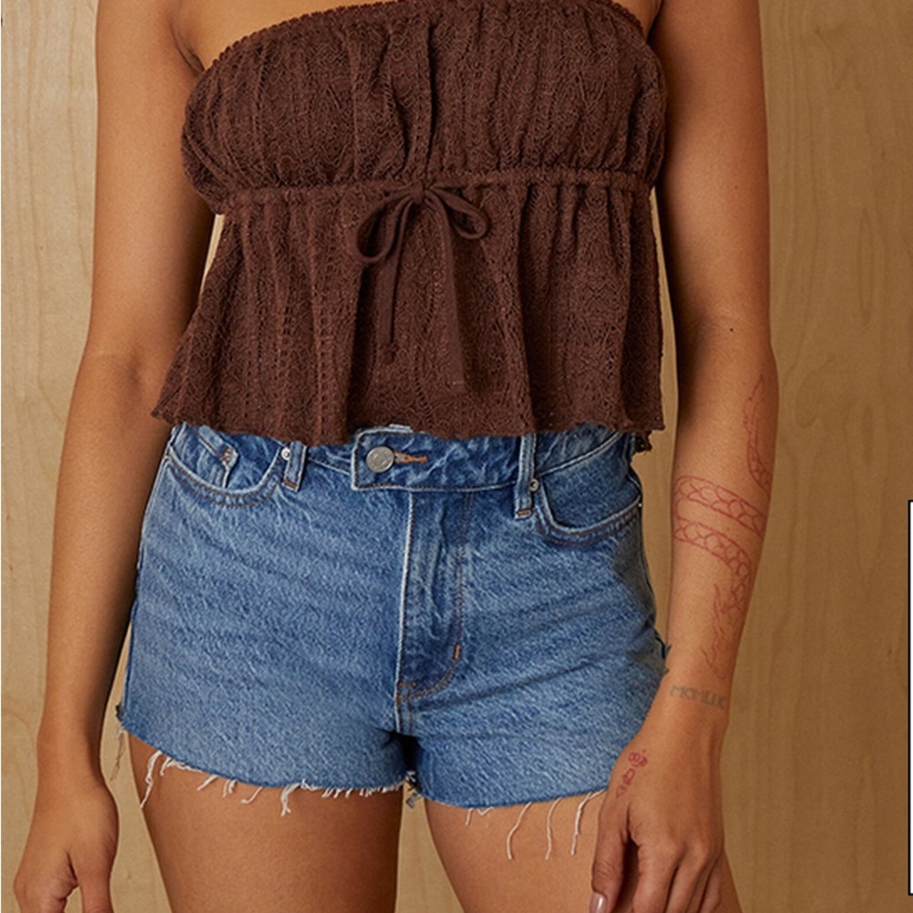 PacSun Brown Strapless Top